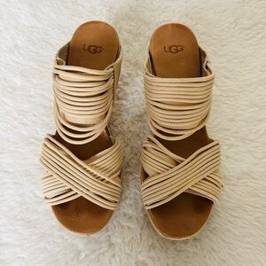 UGG Women's Tan Wedge Sandals size 8.5